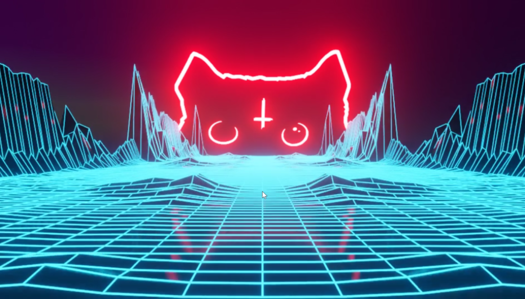 retro neon cat